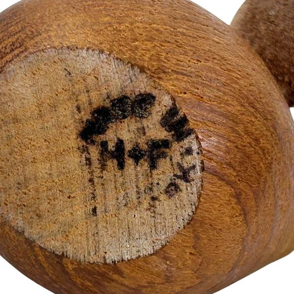 Vintage 1960s MCM Modern Teak Wood Mouse Figurine H & F Denmark - Picture 6 of 6